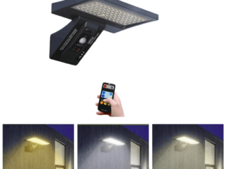 Foco Solar Exterior 80W Con Panel Integrado y Sensor y Carga USB