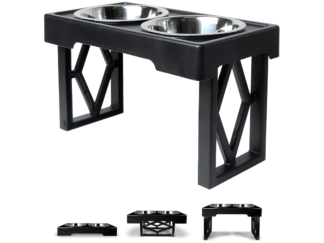 Comedero Doble Plato Elevado Altura Regulable Perro Gato