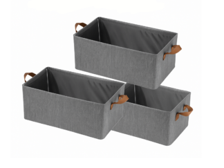 Set de 3 Organizadores de Ropa de 25L Gris