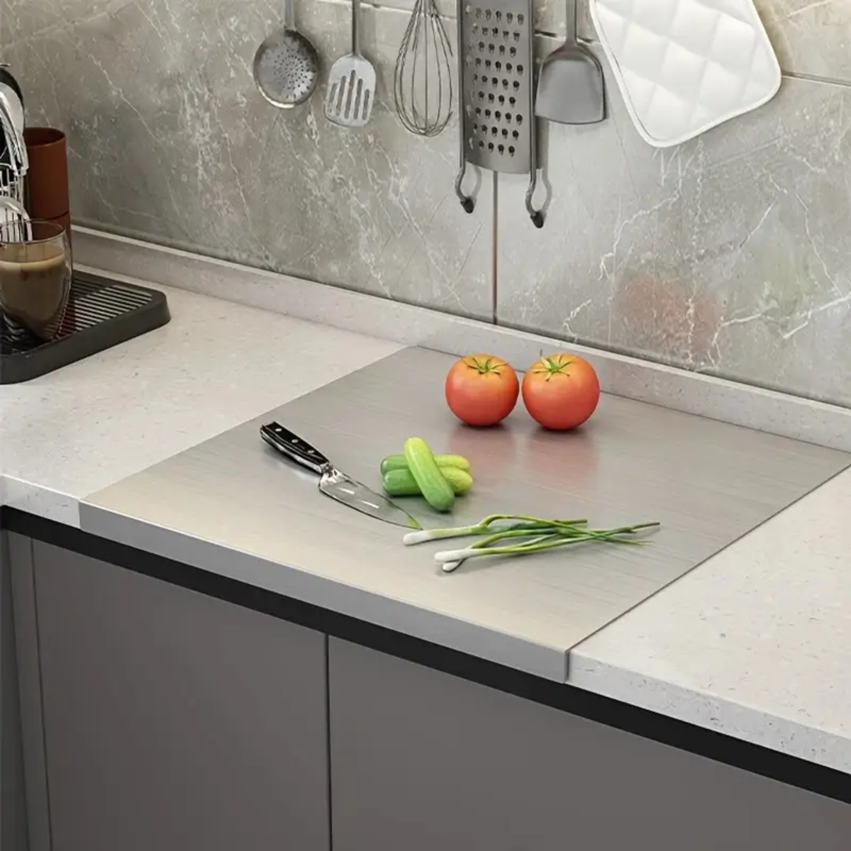 Tabla De Picar Acero Inoxidable Cocina En L 50x40cm