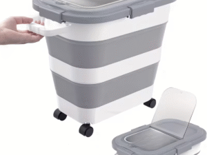 Contenedor Alimento Perro Gato Plegable Con Ruedas Hermético
