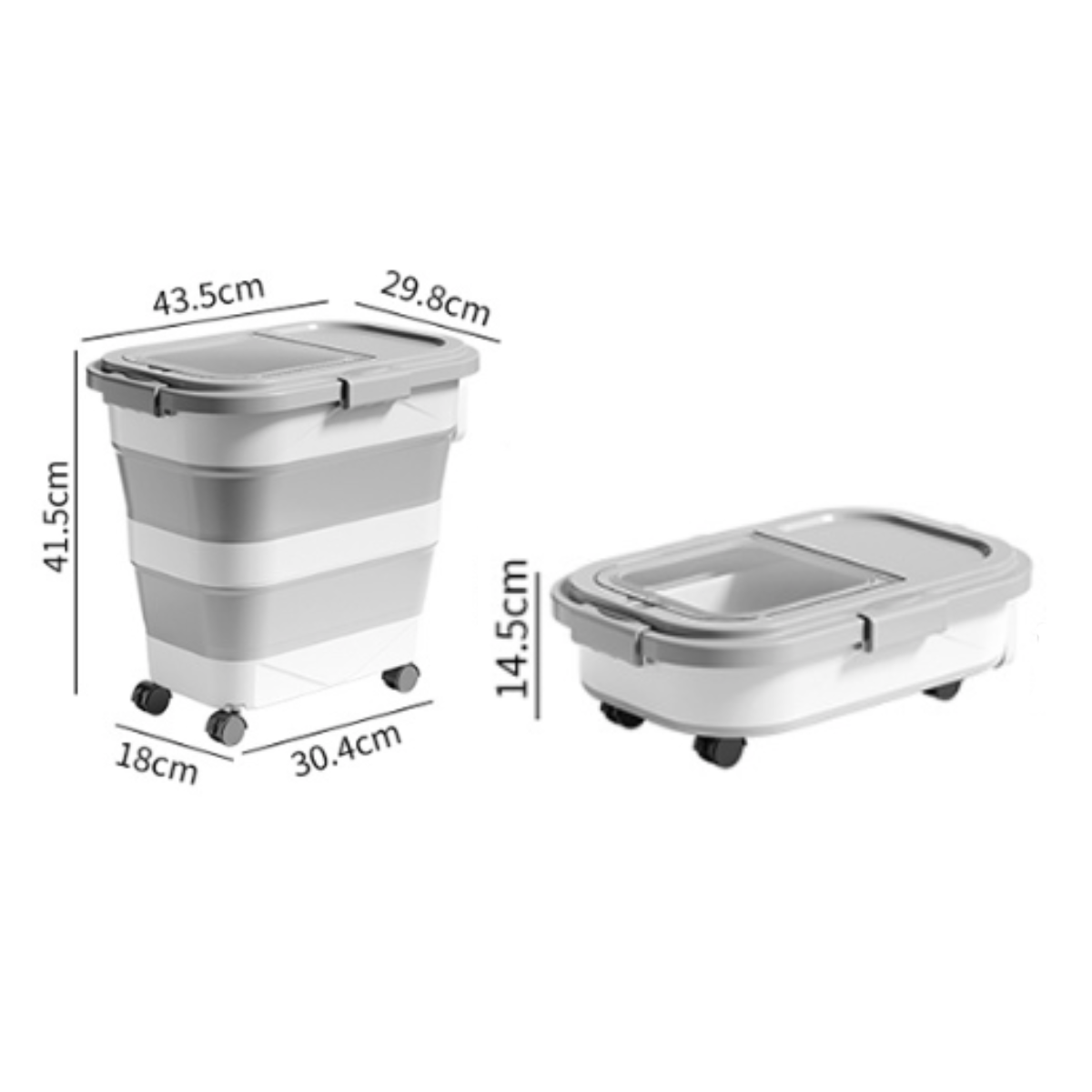 Contenedor Alimento Perro Gato Plegable Con Ruedas Hermético - Image 5