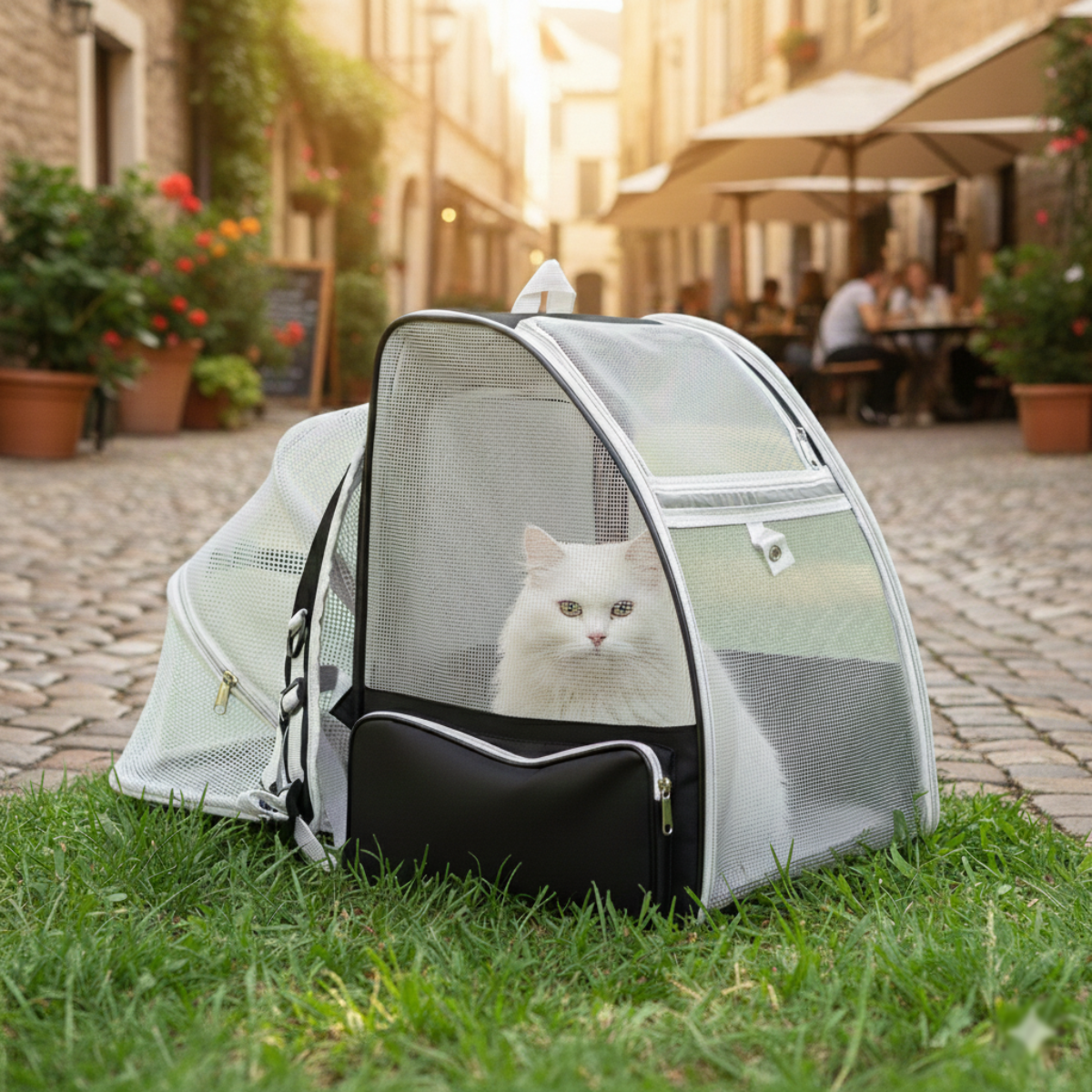 Mochila Transportadora Para Gato Perro Mascotas Expandible - Image 4