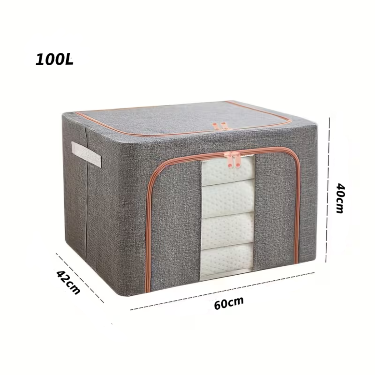 Set de 2 Organizadores De Ropa Estructura Metálica Apilable 100L - Image 4