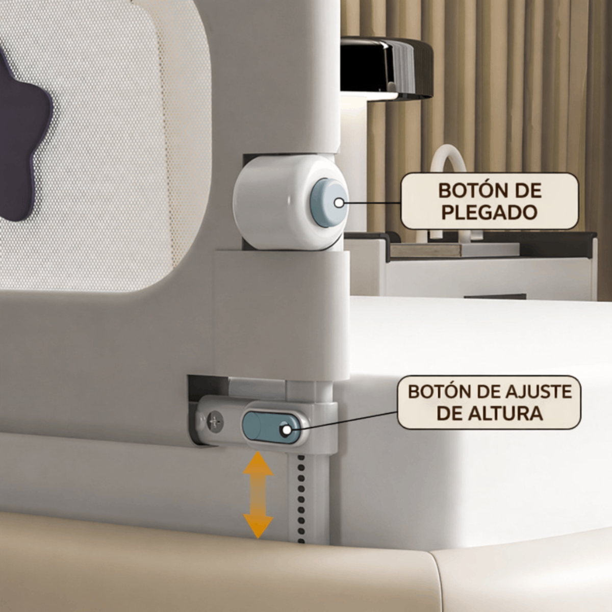 Baranda Seguridad Sommier Cuna Cama Infantil 150cm Plegable - Image 4