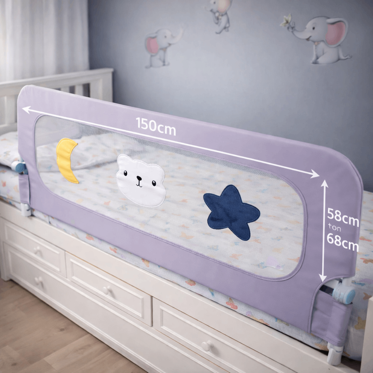 Baranda Seguridad Sommier Cuna Cama Infantil 150cm Plegable - Image 3