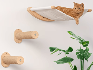 Rascador De Pared Para Gatos Con Hamaca Y Escaladores Sisal