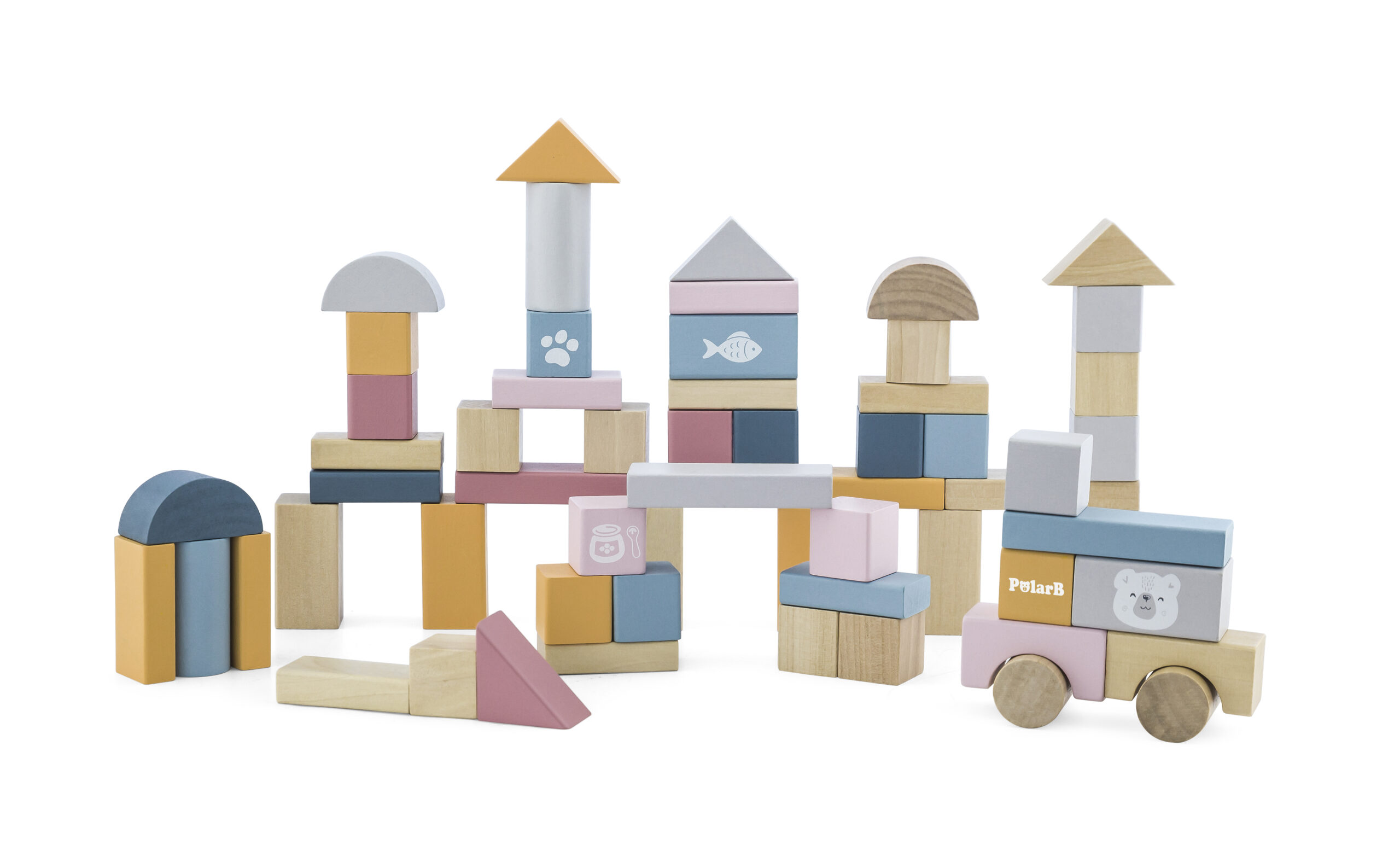 Bloques De Madera PolarB 60 Piezas Niños