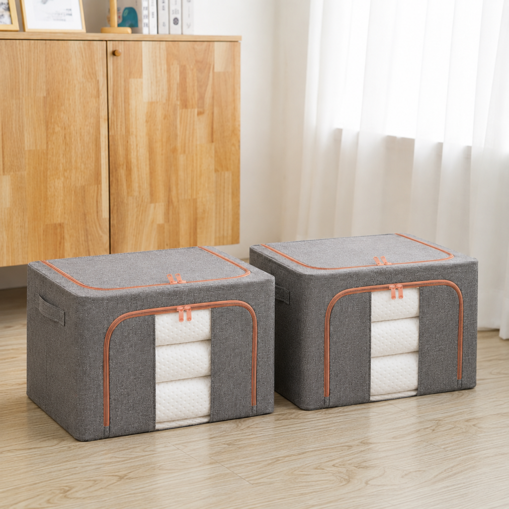Set 2 Organizadores de Ropa Plegables Con Estructura 66L