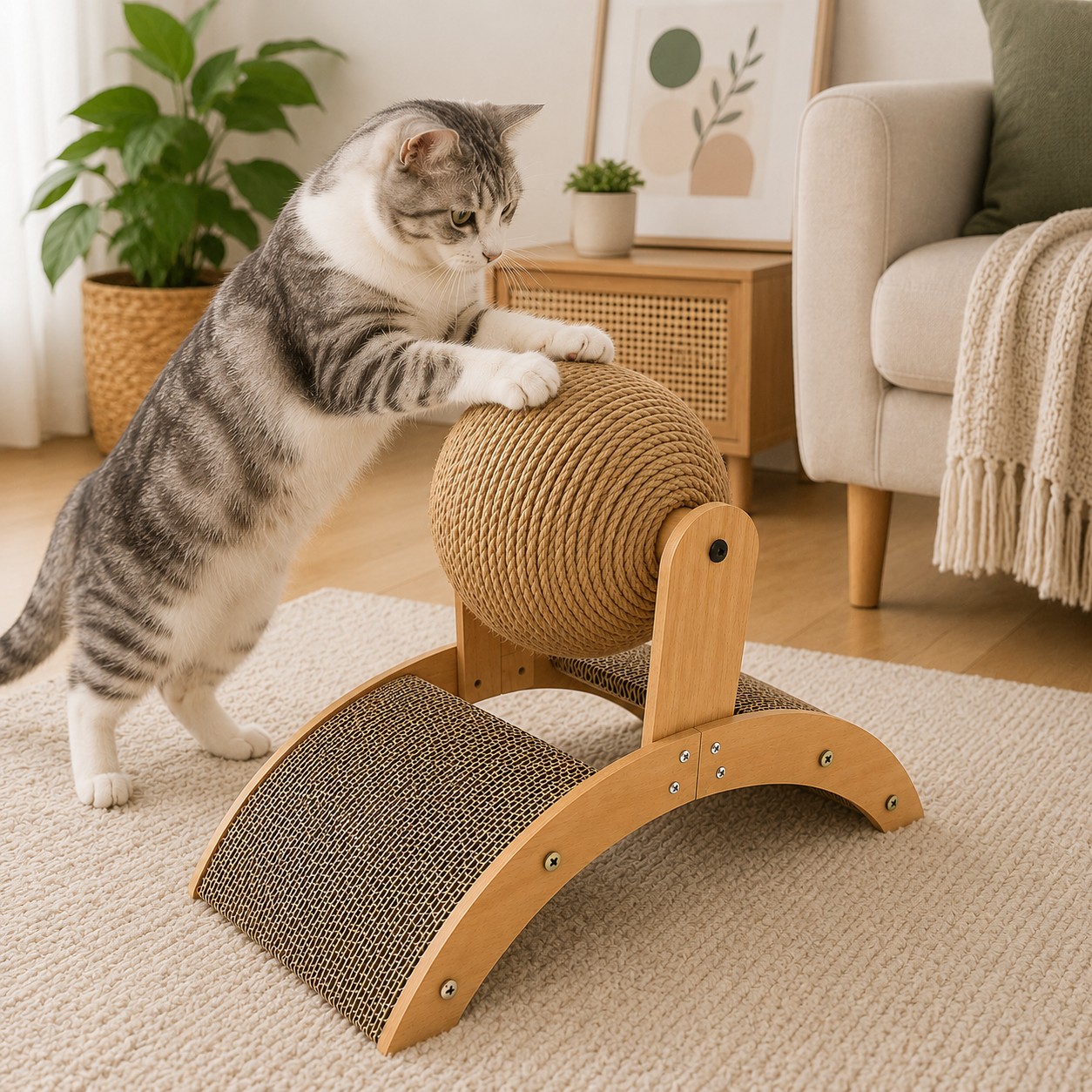 Bola Rascador para Gatos con Cartón Corrugado 51 cm