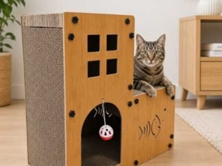 Rascador Para Gatos Con Casa Escalera Y Juguetes 45 Cm