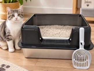 Bandeja Sanitaria para Gatos de Acero 50 cm con Pala
