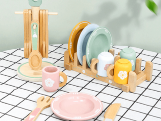 Juego Cocina Madera Montessori Kabi Con Accesorios